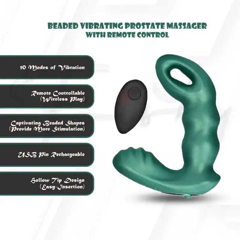SHOTS Ouch! Beaded Vibrating Prostate Massager with Remote Control black curved tip for precise prostate stimulation Singapore