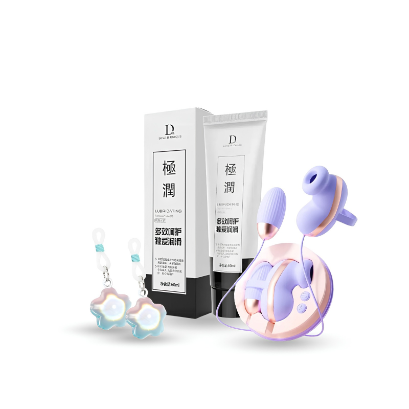 Bundle and Save - Nipple Clamps, Egg Vibrator, Lubricant: full bundle set