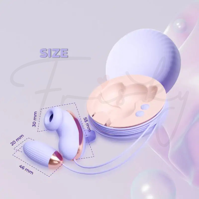 Bundle and Save - Nipple Clamps, Egg Vibrator, Lubricant: egg vibrator in its charging case