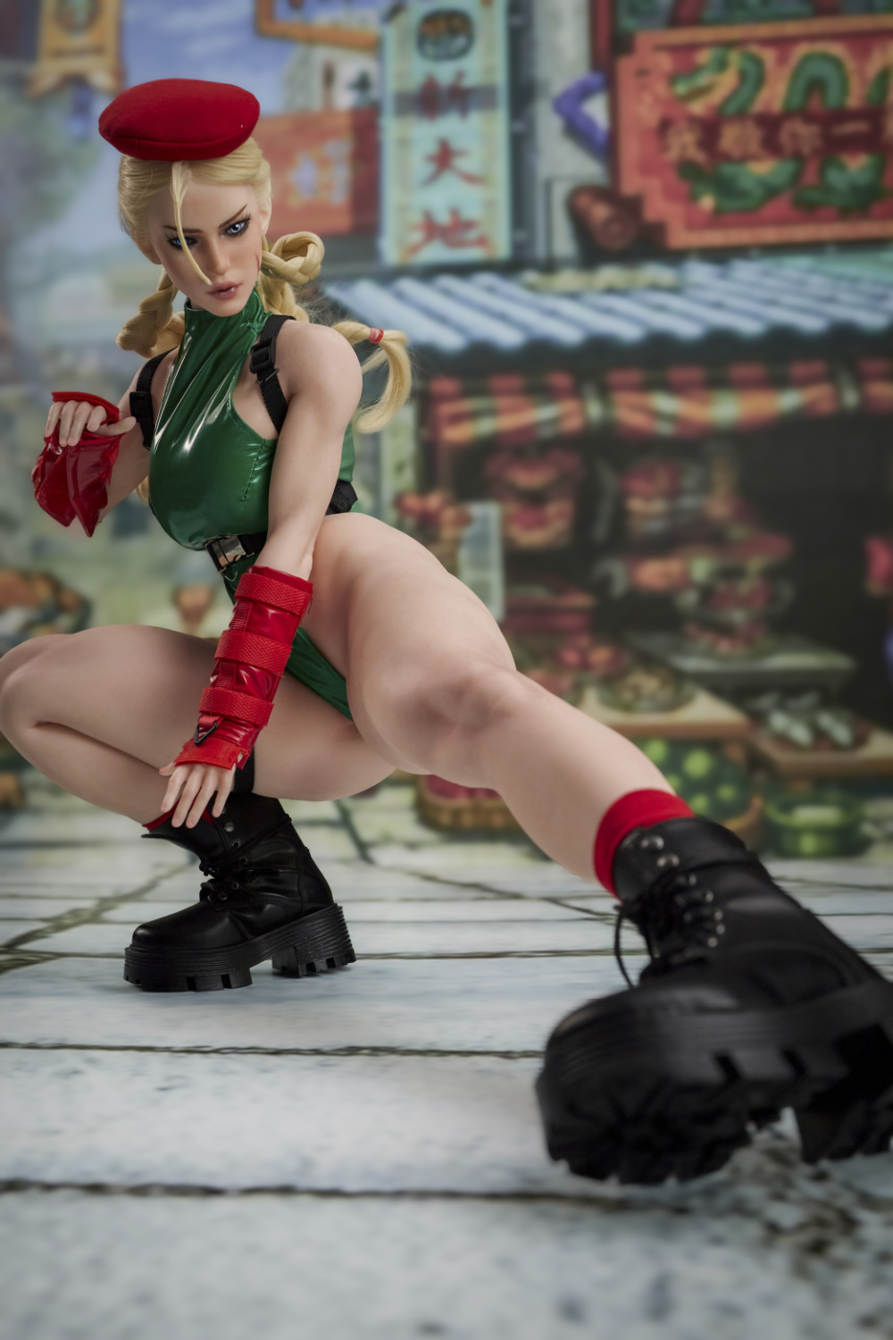 CLIMAX DOLL Mini Si70cm KA Silicone - Freya in a dynamic pose with a colorful background