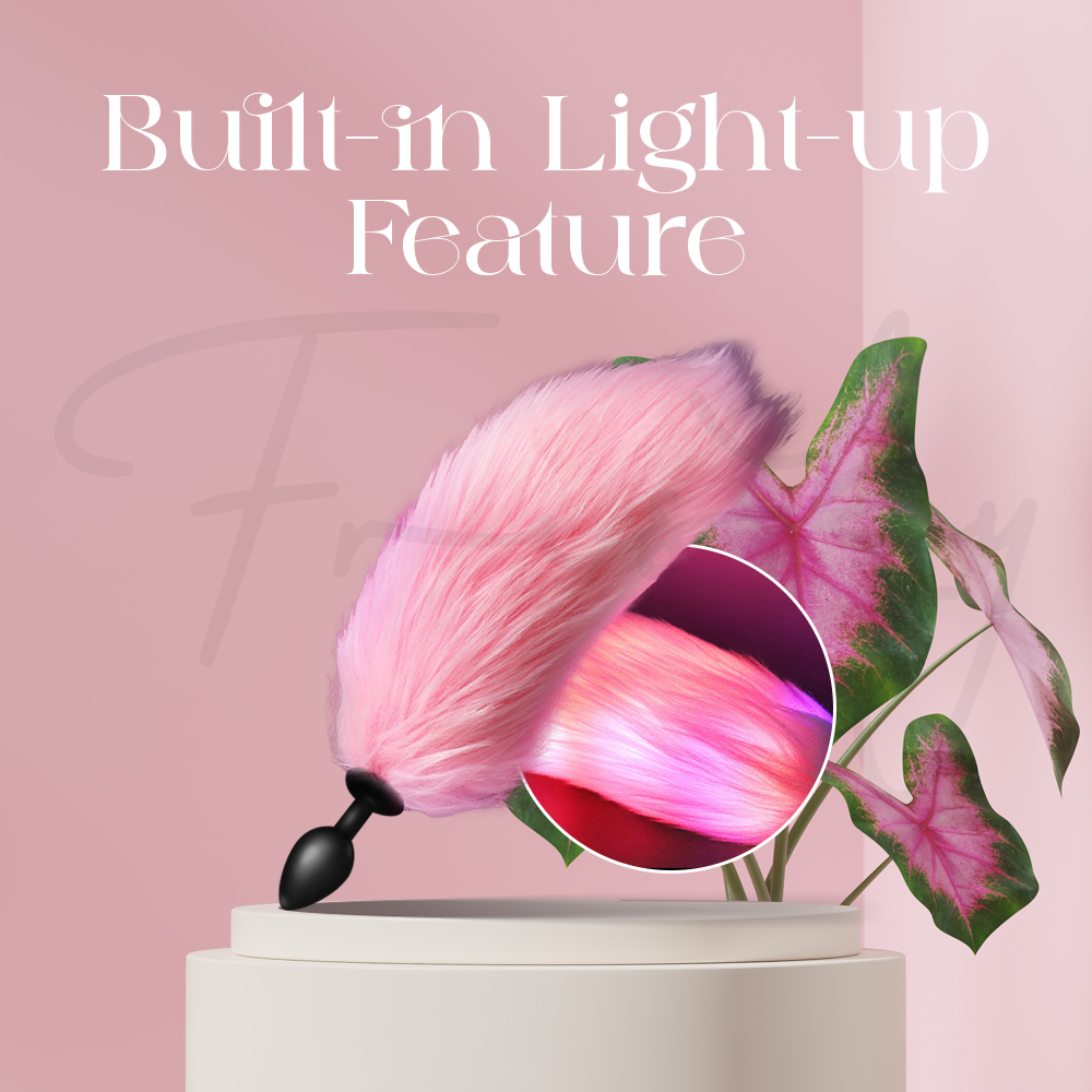 Close-up of glowing tail tip highlighting built-in light-up feature