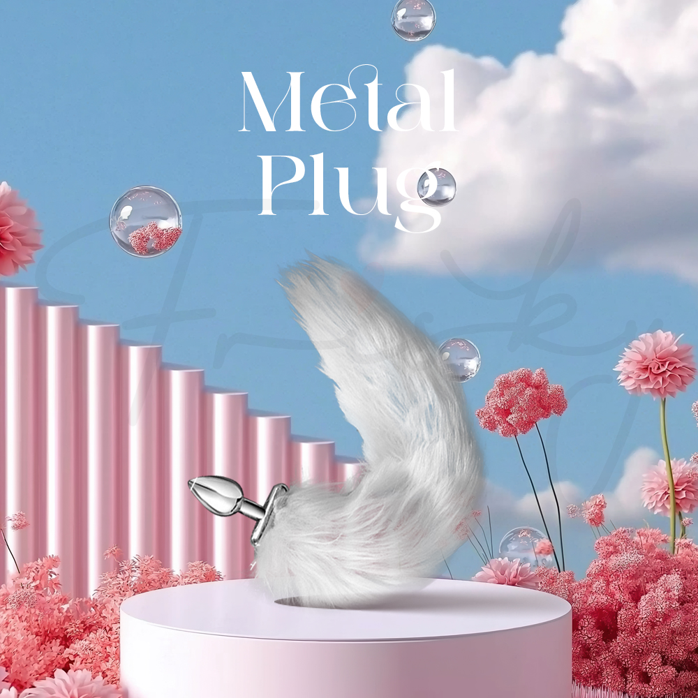 Tail with metal plug option shown with decorative background elements