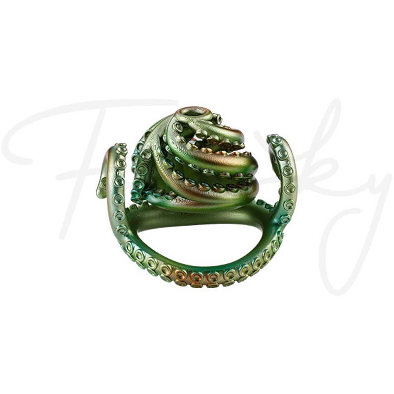 Octopus tentacle ring shown from above on a plain white background