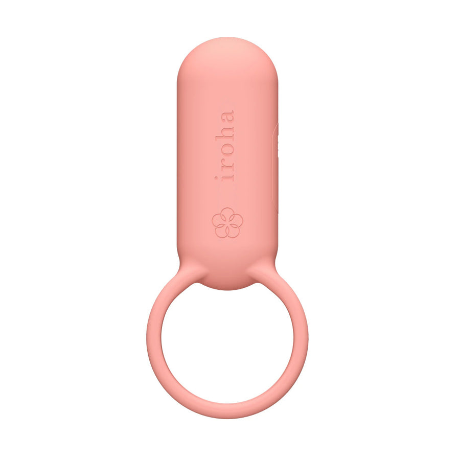 Soft pink ring vibrator displayed against pastel background with minimal design