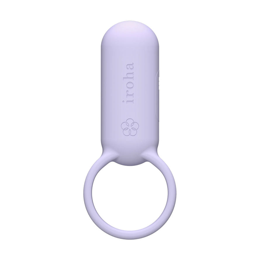 Soft purple vibrating ring with compact ergonomic design and flexible loop for comfortable couple use