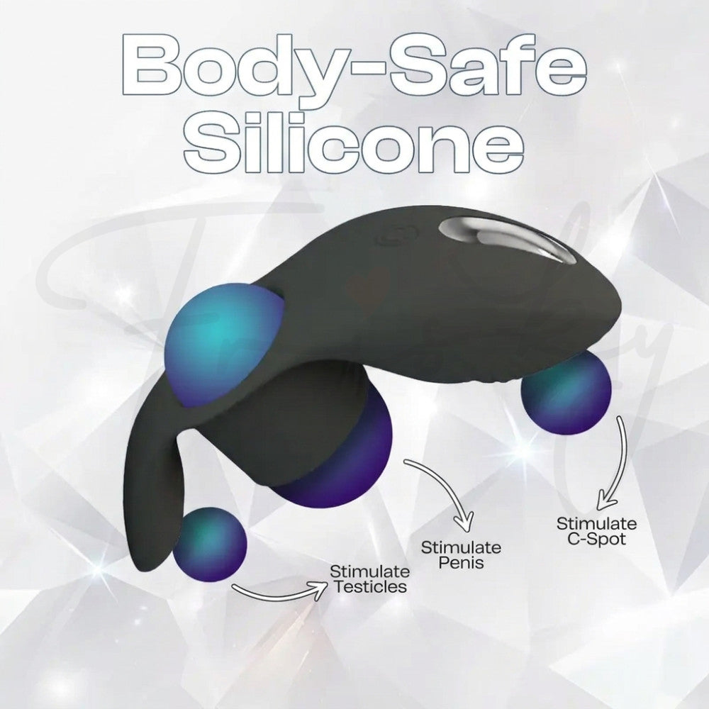 Macro texture shot of the Crystal Kiss set's body-safe silicone surface against a dark background