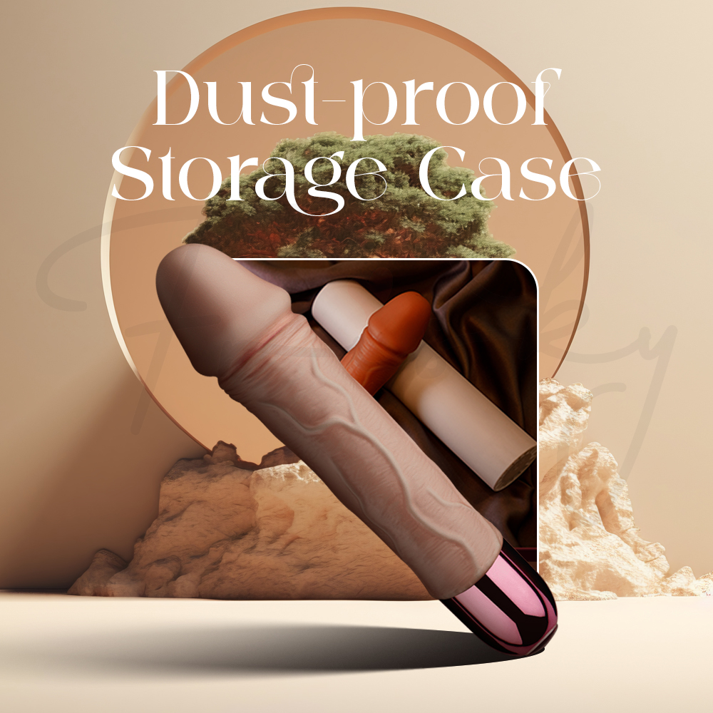 Vibrator stored in protective dust-proof case for clean and discreet storage