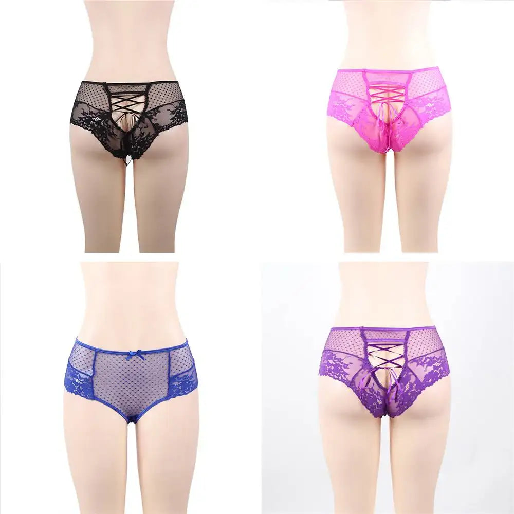 Panties - 4 in 1 Sexy High Waist Lace Strappy Panties - Frisky Business Adult Sex Toys Shop