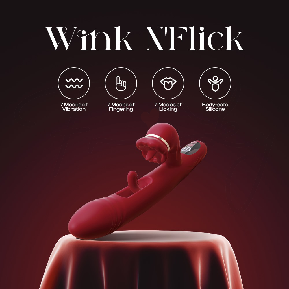 Wink N’Flick - Fingering G-Spot Clitoral Licking Simulation Vibrator