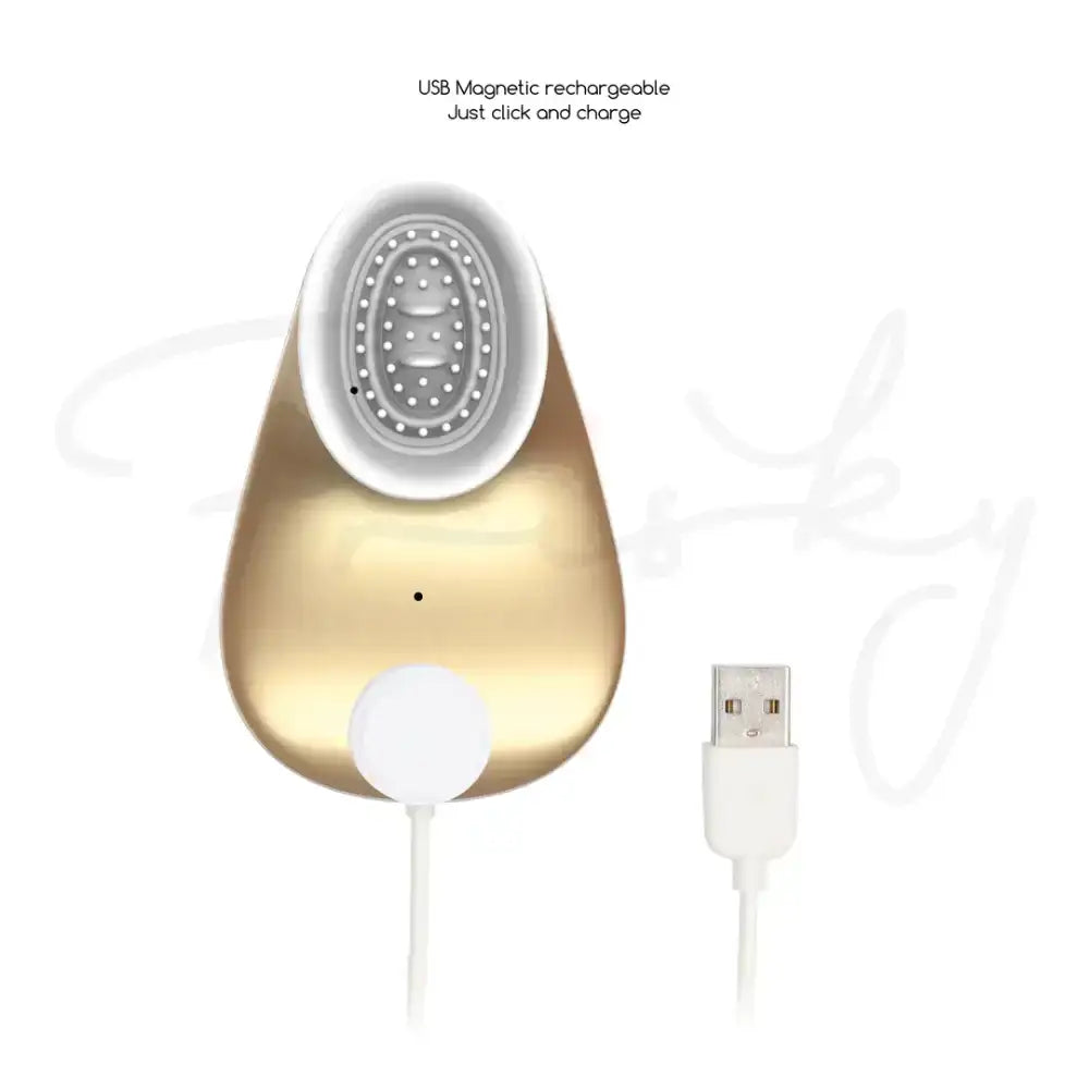 SHOTS Twitch Handsfree Suction and Vibration Toy Gold App controlled with customizable suction and vibration patterns for interactive play Singapore