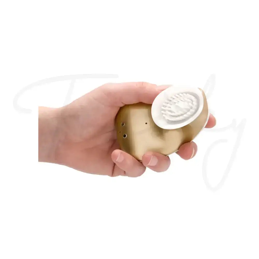 SHOTS Twitch Handsfree Suction and Vibration Toy Gold Bluetooth enabled for remote control and personalized stimulation sessions Singapore