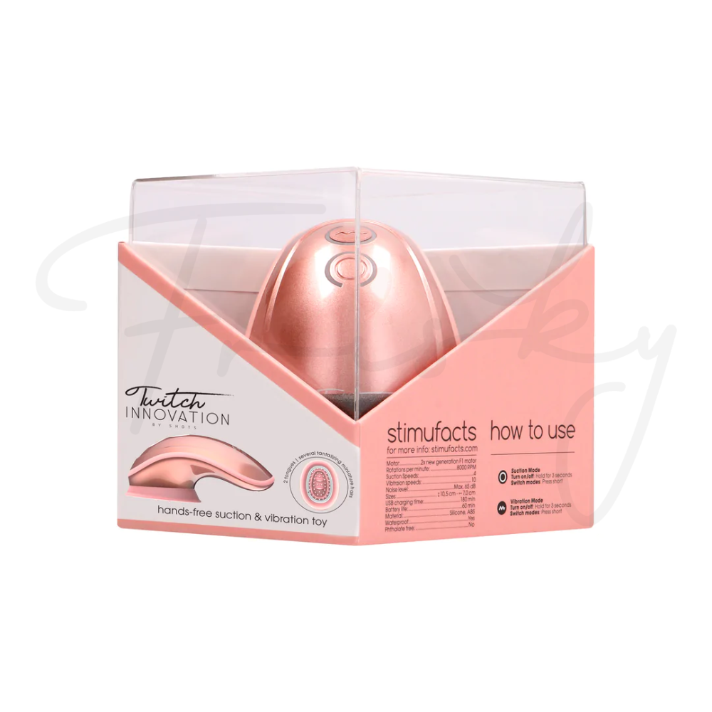 SHOTS - Twitch Handsfree Suction and Vibration Toy - Rose
