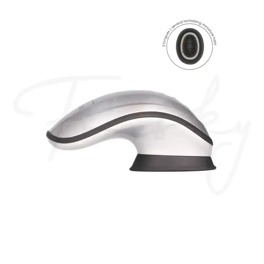 SHOTS Twitch Handsfree Suction and Vibration Toy Silver Rechargeable adult toy with sleek silver finish for modern and stylish aesthetics Singapore