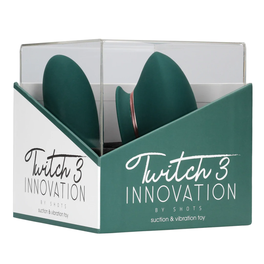 SHOTS - Twitch 3 Rechargeable Vibrator and Suction - Forest Green