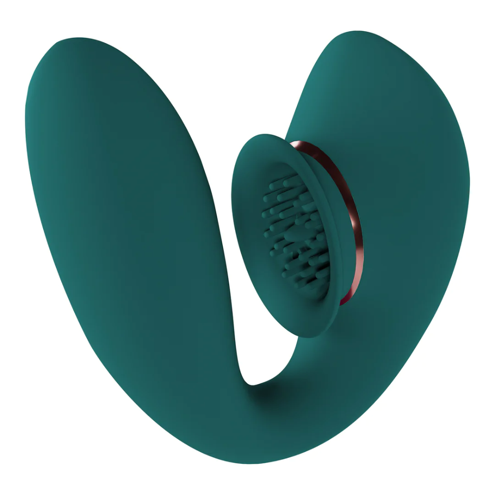 SHOTS - Twitch 3 Rechargeable Vibrator and Suction - Forest Green