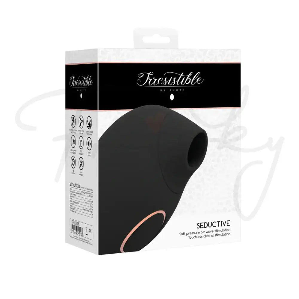 SHOTS Seductive Air Pulse Vibrator Black Sleek black silicone with ergonomic curves for modern and stylish adult toy aesthetics Singapore