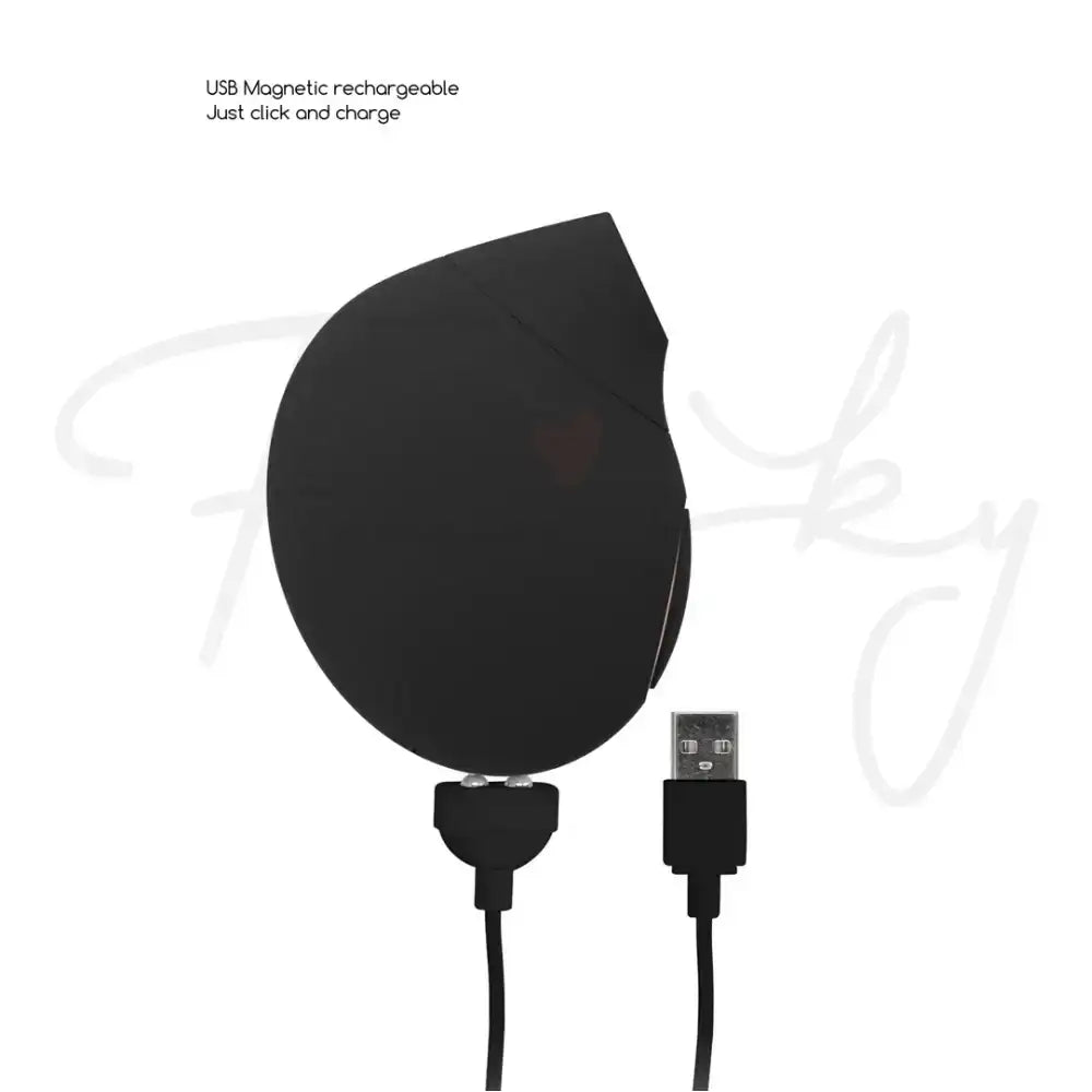 SHOTS Seductive Air Pulse Vibrator Black Rechargeable adult toy with sleek black finish for modern and stylish aesthetics Singapore
