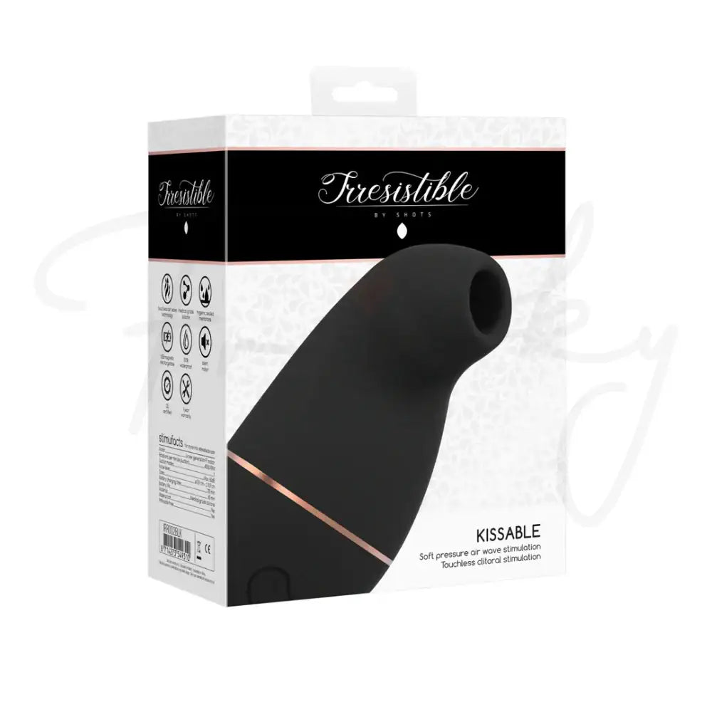 SHOTS Kissable Sucking Vibrator Black Modern black silicone finish for stylish adult toy aesthetics Singapore