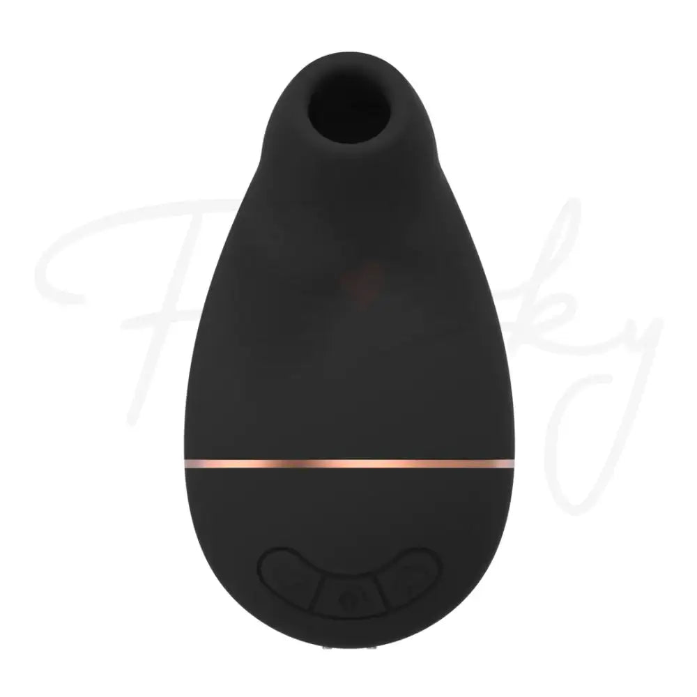 SHOTS Kissable Sucking Vibrator Black App controlled with customizable vibration and suction modes for interactive play Singapore