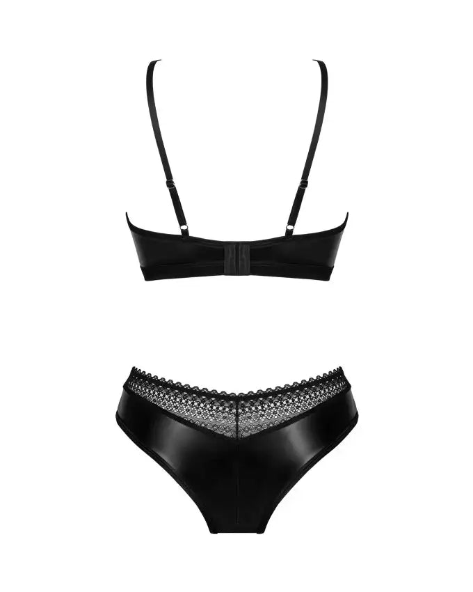 Bra Set - 2 Pcs Black Sexy Bra with Zipper Underwear - Frisky Business Adult Sex Toys Shop