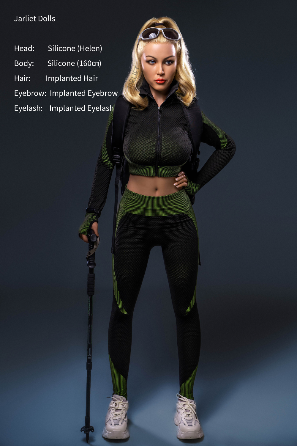 Jarliet Doll 160 cm C Silicone - Helen in green and black outfit.