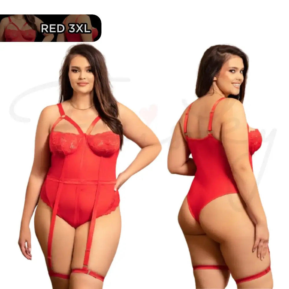 Teddy - 1 Pc Sexy Slim Lace Lingerie with Garter Leg Ring - Frisky Business Adult Sex Toys Shop