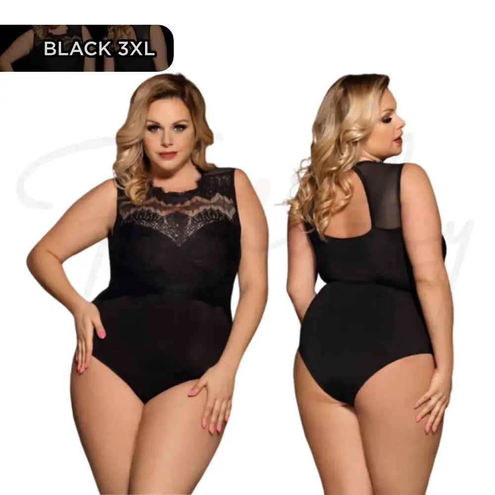 Bodysuit - 1 Pc Lace Openable Crotch Sleeveless Bodysuit - Frisky Business Adult Sex Toys Shop