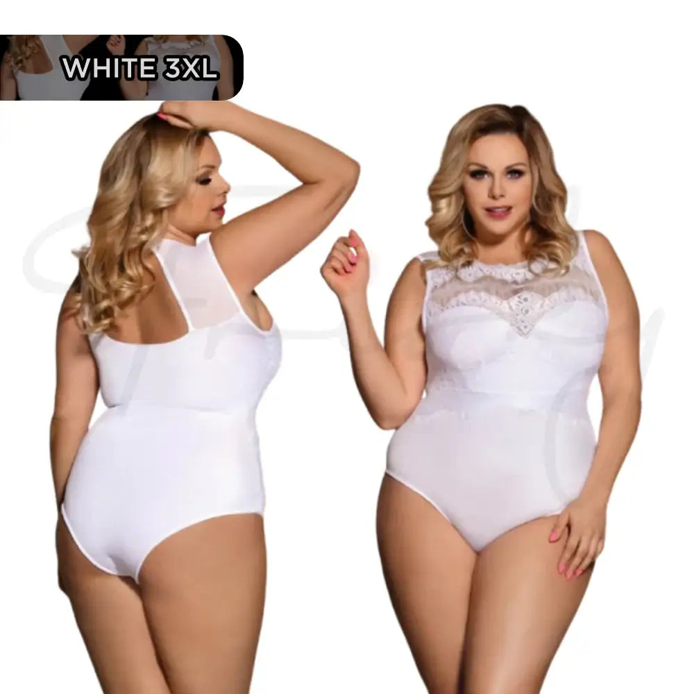 Bodysuit - 1 Pc Lace Openable Crotch Sleeveless Bodysuit - Frisky Business Adult Sex Toys Shop