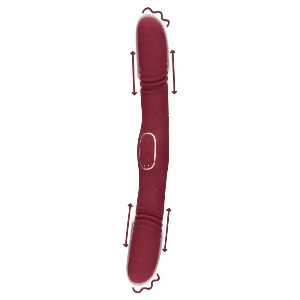 SHOTS Double-Sided Thrusting Vibrator Merlot Grape ideal for home use, solo pleasure, or partnered interactive sessions Singapore
