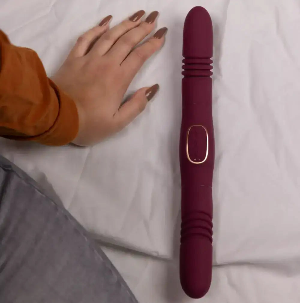 SHOTS Double-Sided Thrusting Vibrator Merlot Grape premium-quality silicone and durable construction for safe, long-lasting adult stimulation Singapore