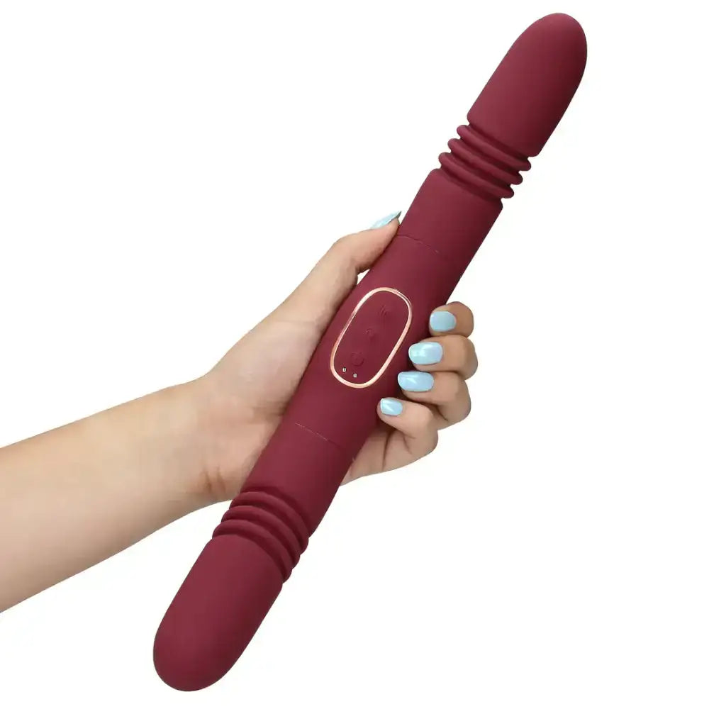 SHOTS Double-Sided Thrusting Vibrator Merlot Grape modern merlot grape finish for visually appealing and stylish adult toy Singapore