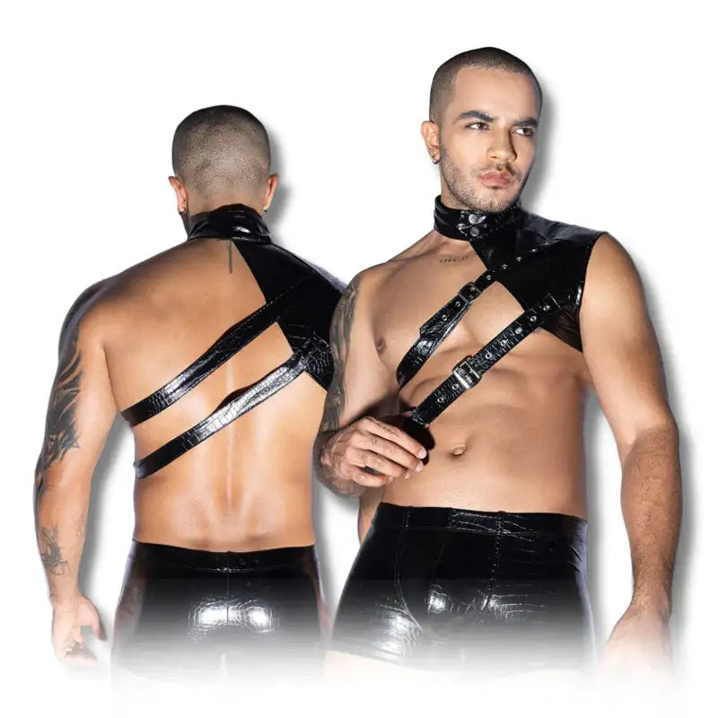 Gentsuit - 2 Pcs Adjustable PU Leather Belt Male Sexy Costume - Frisky Business Adult Sex Toys Shop