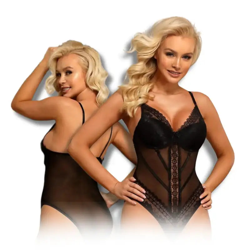 Teddy - 1 Pc Lady Black Lace Semi-Transparent Sexy Sleepwear - Frisky Business Adult Sex Toys Shop