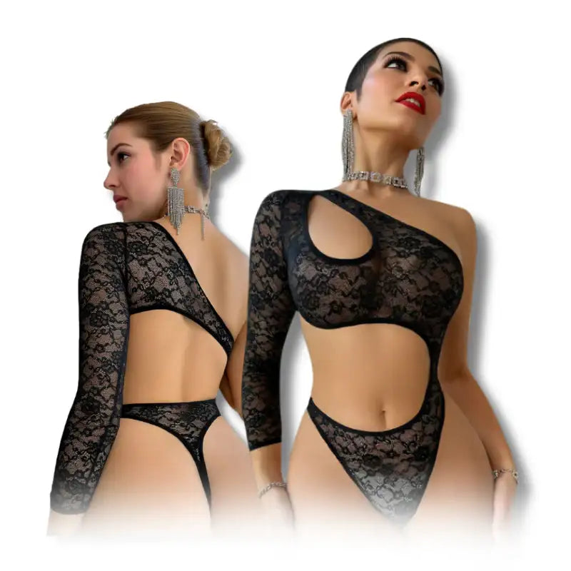 Teddy - 1 Pc Lady Black Lace Exotic Waist Cut Sexy Lingerie - Frisky Business Adult Sex Toys Shop