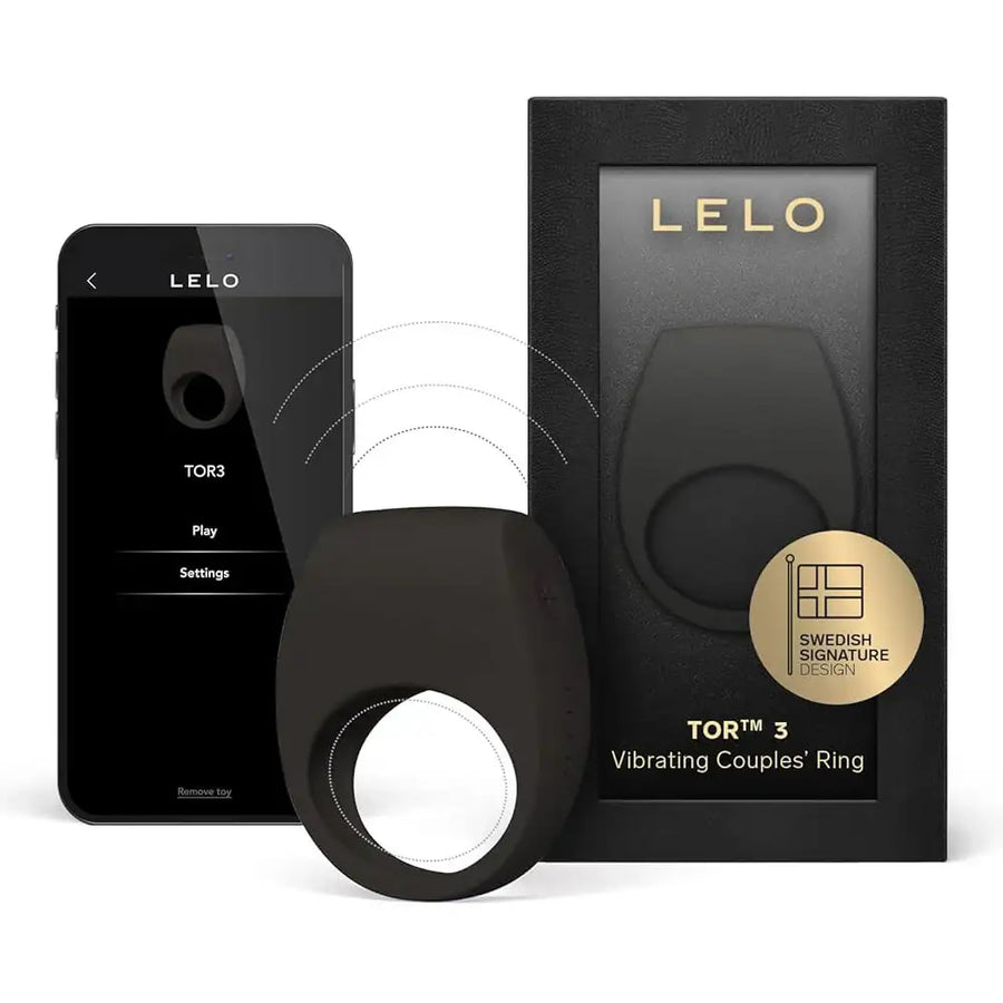 LELO Tor 3 App Controlled Vibrating Ring wearable couple massager sleek black design premium build Singapore