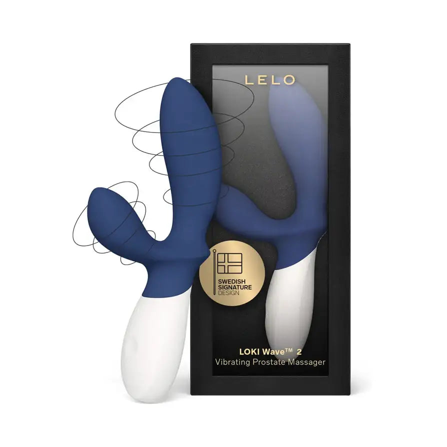 LELO Loki Wave 2 Vibrating Prostate Massager ergonomic curved design base blue personal massager Singapore