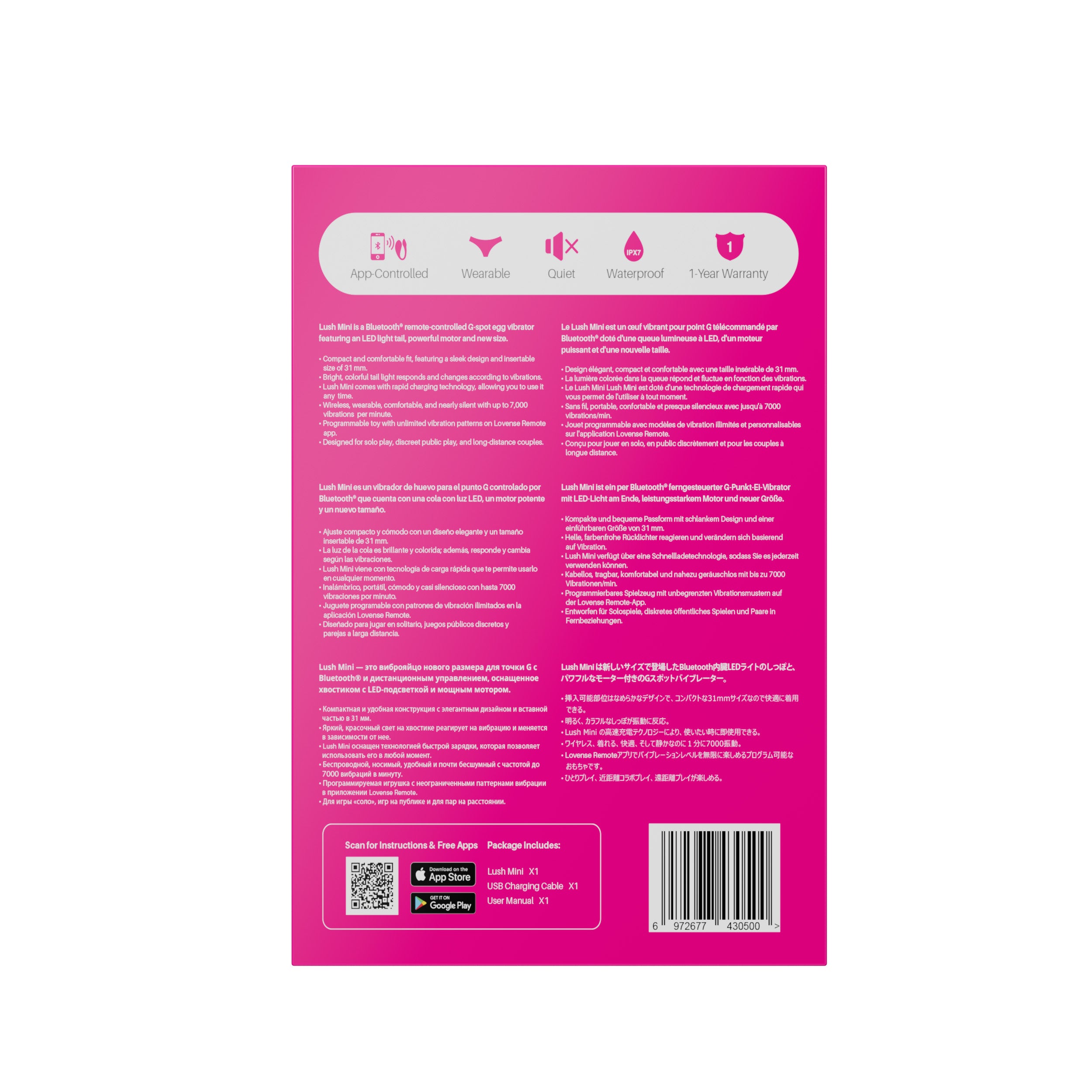 Lovense - Lush Mini App-Controlled Wearable Egg Vibrator