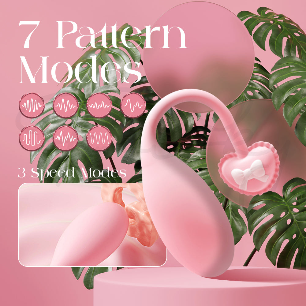 Illustration showing seven vibration patterns and multiple stimulation modes available