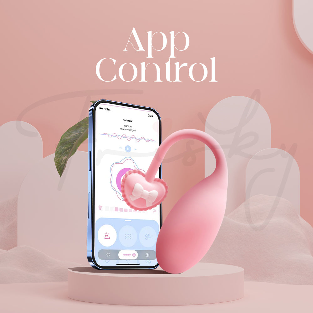 App-controlled vibrator displayed with smartphone interface for remote customization