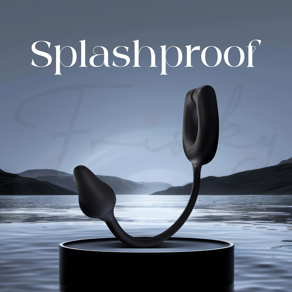 Splashproof vibrating ring and plug standing on wet reflective surface