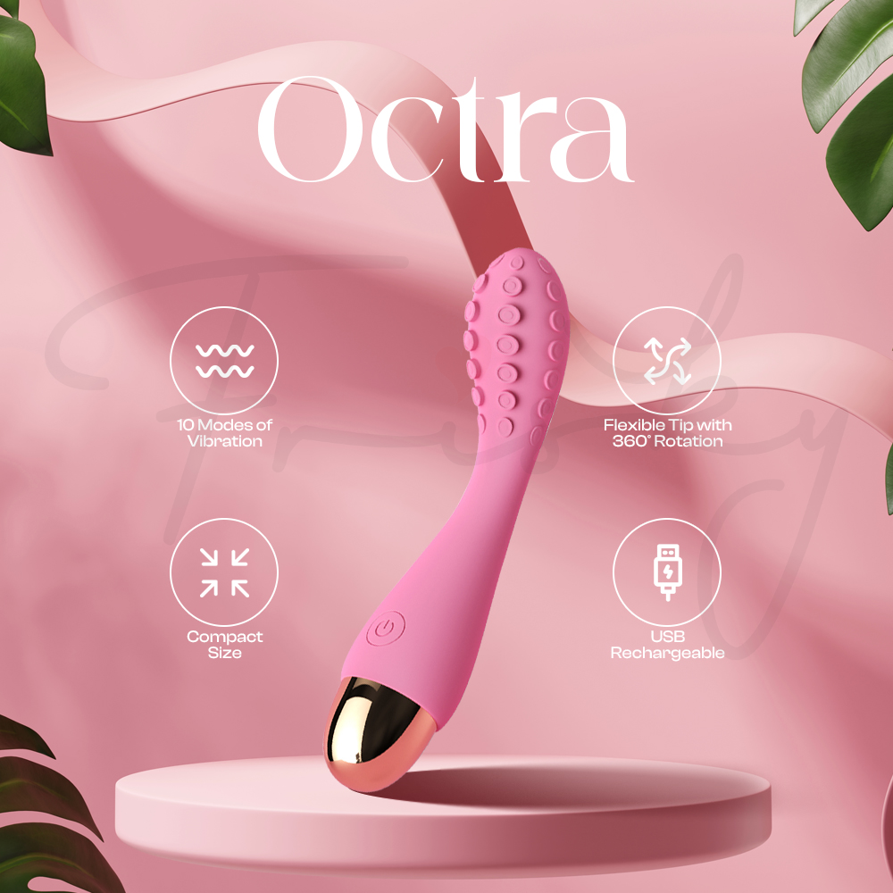 Pink wand vibrator displayed on soft pastel background with elegant styling