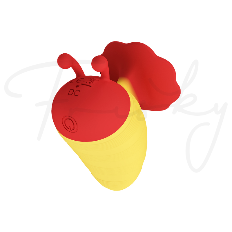 Rose-shaped stimulator shown at an angle on a plain white background