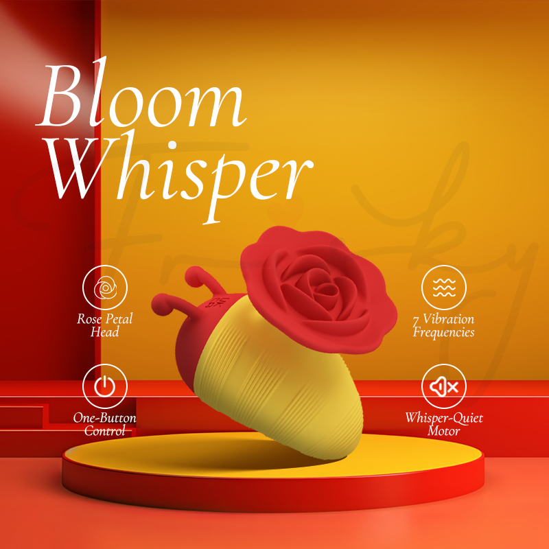 Bloom Whisper displayed on a pedestal against a warm orange gradient background