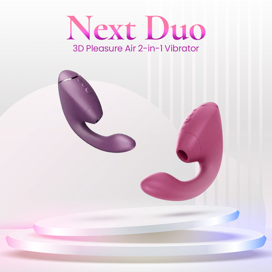 Womanizer Next Duo 3D Pleasure Air 2-in-1 Vibrator Dark Purple Premium Clitoral Stimulator Ergonomic Personal Massager Singapore