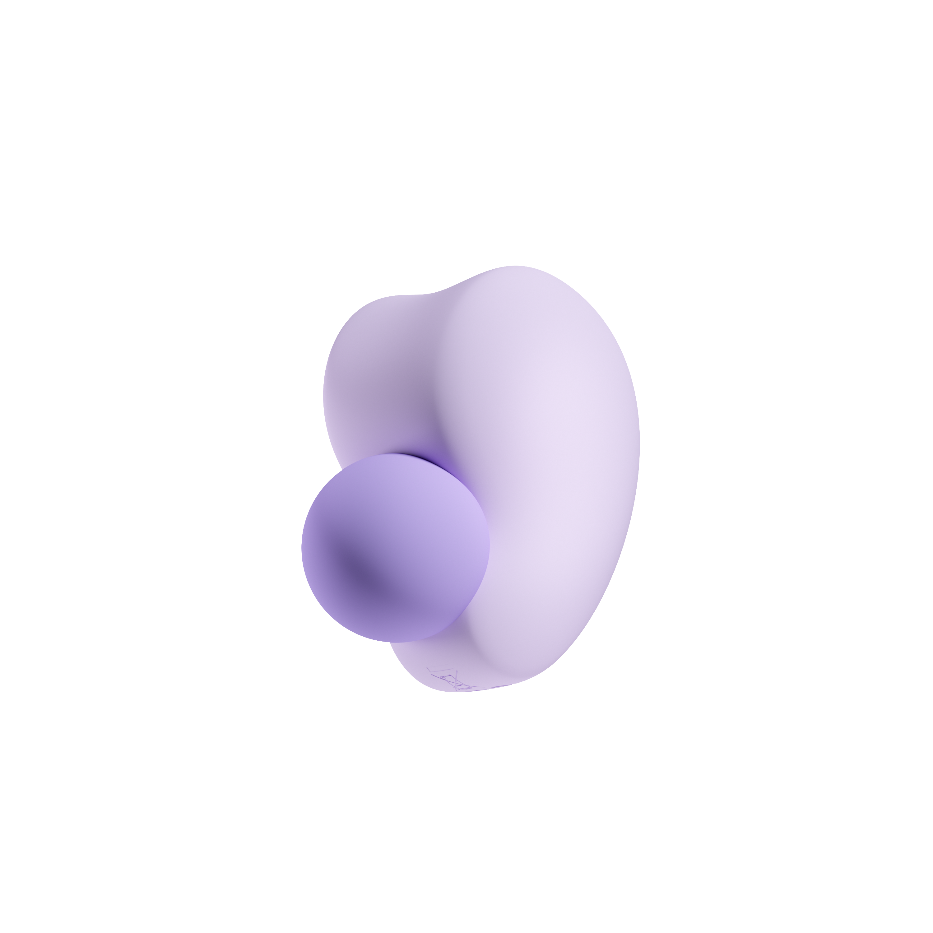 Rear angled view of Osuga Nimbus rechargeable massager