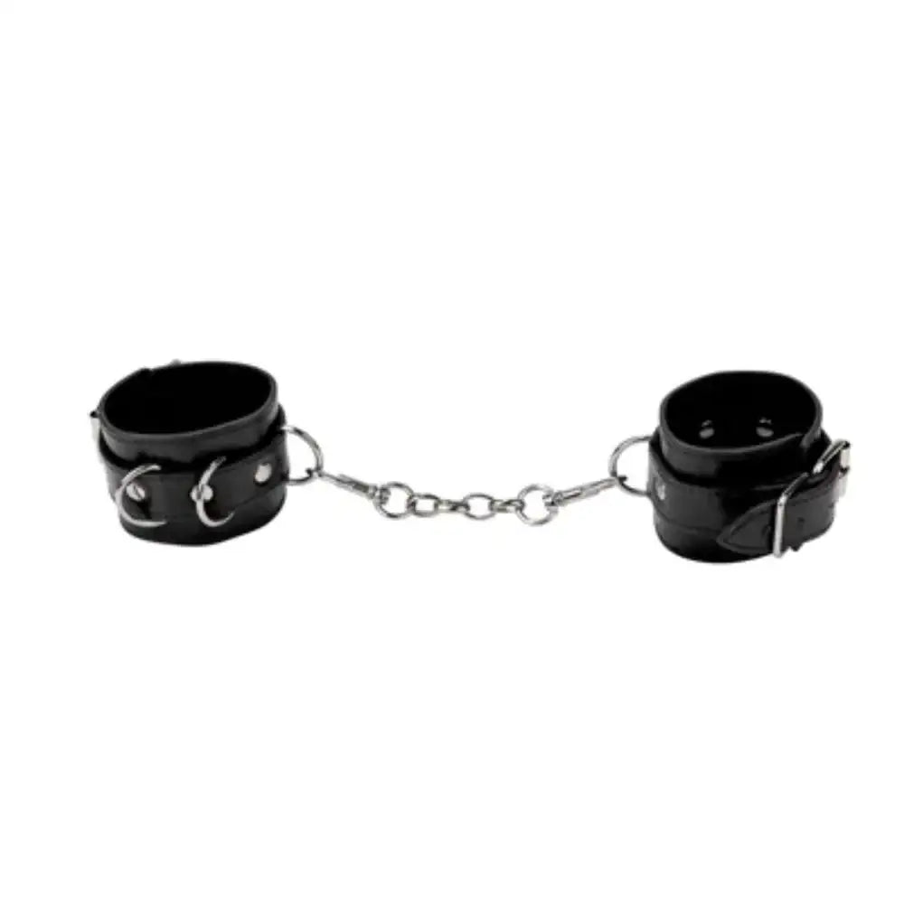 SHOTS Ouch! Leather Cuffs Black sleek black leather design for stylish and visually appealing adult use Singapore