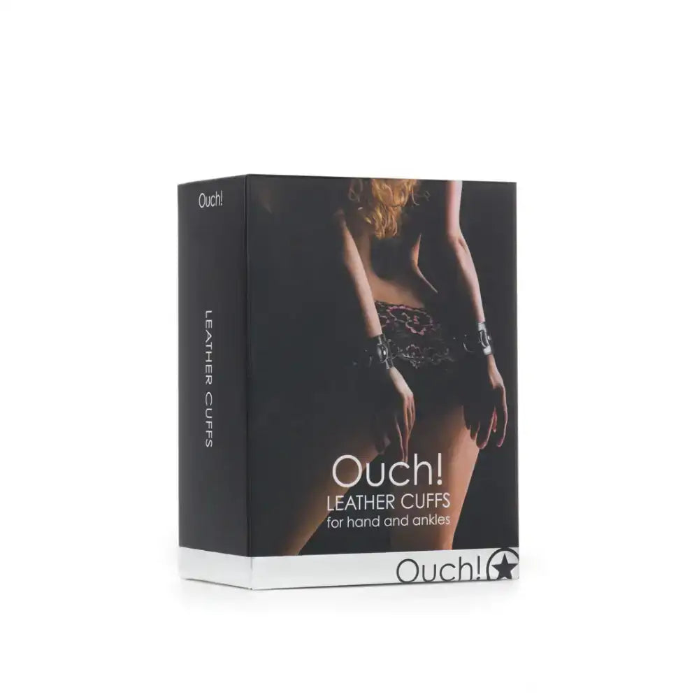 SHOTS Ouch! Leather Cuffs Black heavy-duty metal buckles for reliable locking and safe restraint Singapore