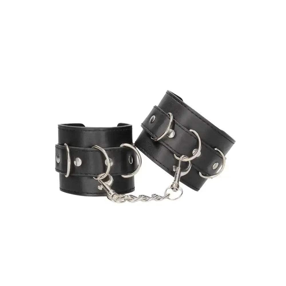 SHOTS Ouch! Leather Cuffs Black versatile design suitable for solo or partnered restraint sessions Singapore