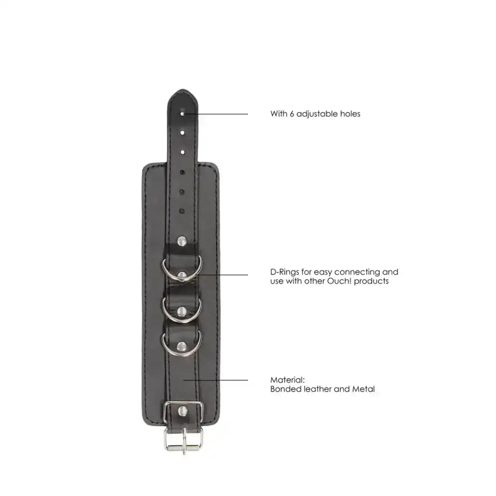 SHOTS Ouch! Leather Cuffs Black easy to clean leather surface for hygienic and safe usage Singapore