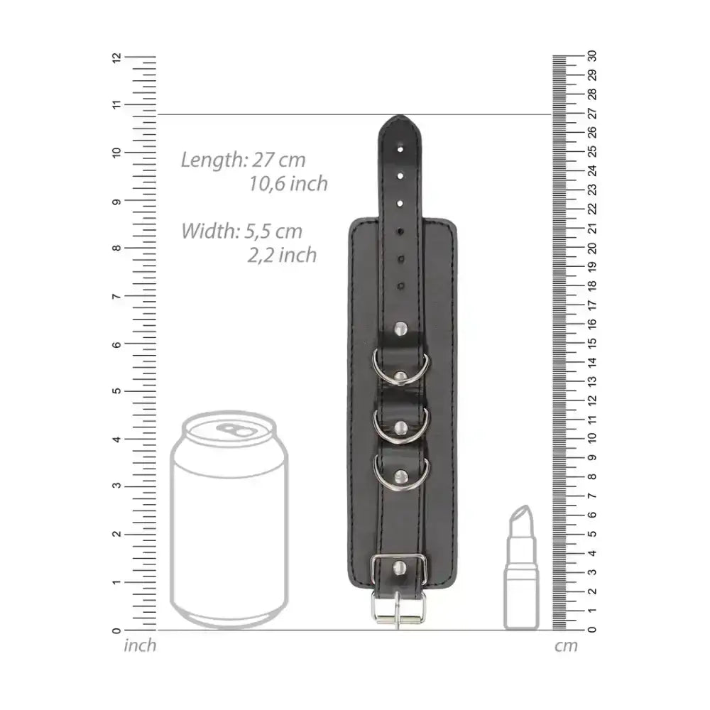 SHOTS Ouch! Leather Cuffs Black premium black leather material enhances tactile comfort and aesthetic appeal Singapore